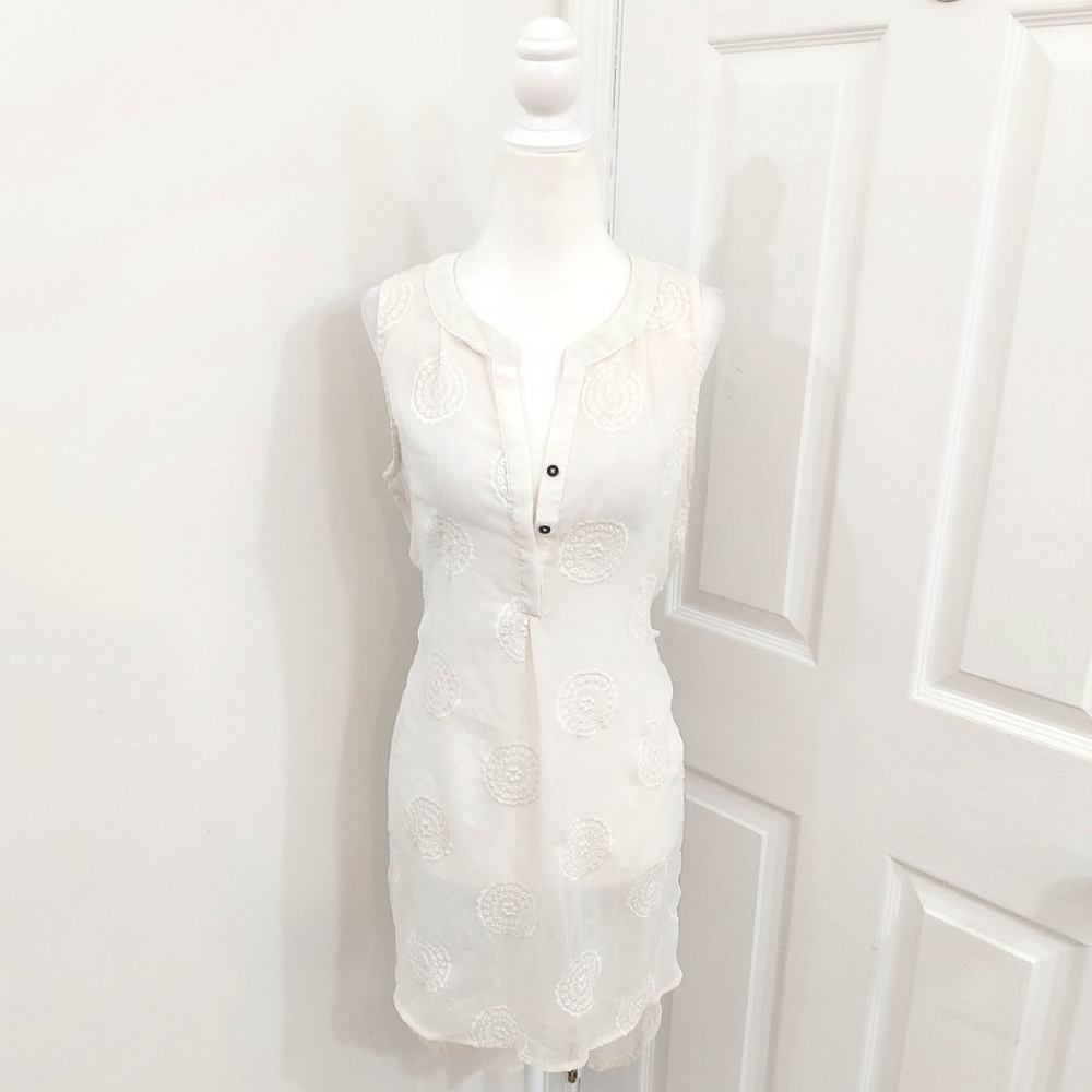Boho Sheer Off-White Long Top